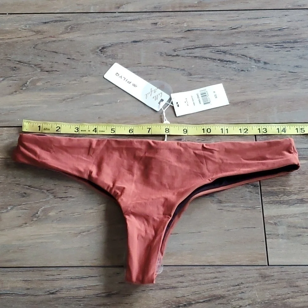 NWT Pilyq Womens Henna Cheeky Cut Bikini Swim Sz M